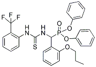 DIPHENYL [(2-PROPOXYPHENYL)(([2-(TRIFLUOROMETHYL)ANILINO]CARBOTHIOYL)AMINO)METHYL]PHOSPHONATE Struktur