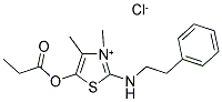 3,4-DIMETHYL-2-(PHENETHYLAMINO)-1,3-THIAZOL-3-IUM-5-YL PROPANOATE CHLORIDE Struktur