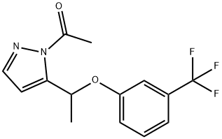 1-(5-(1-[3-(TRIFLUOROMETHYL)PHENOXY]ETHYL)-1H-PYRAZOL-1-YL)-1-ETHANONE Struktur