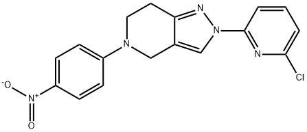 2-(6-CHLORO-2-PYRIDINYL)-5-(4-NITROPHENYL)-4,5,6,7-TETRAHYDRO-2H-PYRAZOLO[4,3-C]PYRIDINE Struktur