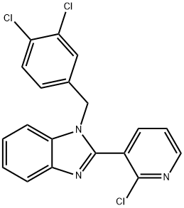 2-(2-CHLORO-3-PYRIDINYL)-1-(3,4-DICHLOROBENZYL)-1H-1,3-BENZIMIDAZOLE Struktur