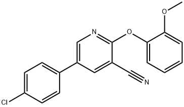 5-(4-CHLOROPHENYL)-2-(2-METHOXYPHENOXY)NICOTINONITRILE Struktur