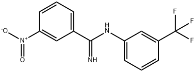 3-NITRO-N-[3-(TRIFLUOROMETHYL)PHENYL]BENZENECARBOXIMIDAMIDE Struktur