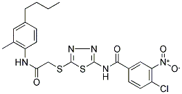 N1-(5-([2-(4-BUTYL-2-METHYLANILINO)-2-OXOETHYL]THIO)-1,3,4-THIADIAZOL-2-YL)-4-CHLORO-3-NITROBENZAMIDE Struktur