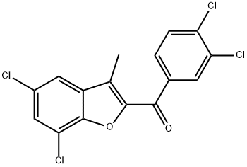 (5,7-DICHLORO-3-METHYL-1-BENZOFURAN-2-YL)(3,4-DICHLOROPHENYL)METHANONE Struktur