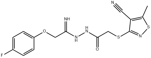 2-[(4-CYANO-5-METHYL-3-ISOTHIAZOLYL)SULFANYL]-N'-[2-(4-FLUOROPHENOXY)ETHANIMIDOYL]ACETOHYDRAZIDE Struktur