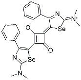 1,3-BIS(2-DIMETHYLAMINO-4-PHENYL-1,3-SELENAZOL-5-YL)-2-OXO-CYCLOBUTENYLIUM-4-OLAT Struktur