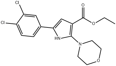 ETHYL 5-(3,4-DICHLOROPHENYL)-2-MORPHOLINO-1H-PYRROLE-3-CARBOXYLATE Struktur