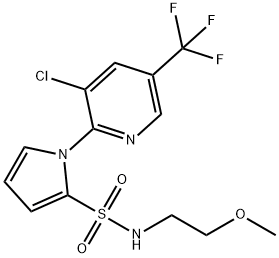 1-[3-CHLORO-5-(TRIFLUOROMETHYL)-2-PYRIDINYL]-N-(2-METHOXYETHYL)-1H-PYRROLE-2-SULFONAMIDE Struktur