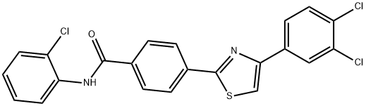 N-(2-CHLOROPHENYL)-4-[4-(3,4-DICHLOROPHENYL)-1,3-THIAZOL-2-YL]BENZENECARBOXAMIDE Struktur