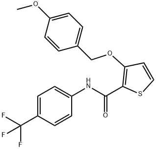 3-[(4-METHOXYBENZYL)OXY]-N-[4-(TRIFLUOROMETHYL)PHENYL]-2-THIOPHENECARBOXAMIDE Struktur