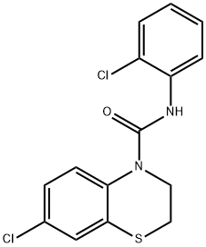 7-CHLORO-N-(2-CHLOROPHENYL)-2,3-DIHYDRO-4H-1,4-BENZOTHIAZINE-4-CARBOXAMIDE Struktur