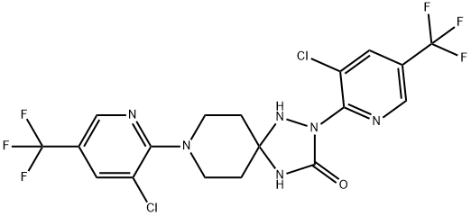 2,8-BIS[3-CHLORO-5-(TRIFLUOROMETHYL)-2-PYRIDINYL]-1,2,4,8-TETRAAZASPIRO[4.5]DECAN-3-ONE Struktur