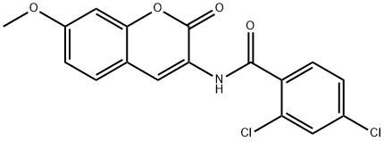 2,4-DICHLORO-N-(7-METHOXY-2-OXO-2H-CHROMEN-3-YL)BENZENECARBOXAMIDE Struktur