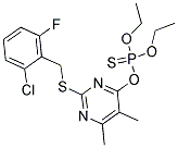 O-(2-[(2-CHLORO-6-FLUOROBENZYL)THIO]-5,6-DIMETHYLPYRIMIDIN-4-YL) O,O-DIETHYL PHOSPHOTHIOATE Struktur