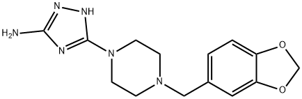 5-[4-(1,3-BENZODIOXOL-5-YLMETHYL)PIPERAZINO]-1H-1,2,4-TRIAZOL-3-AMINE Struktur