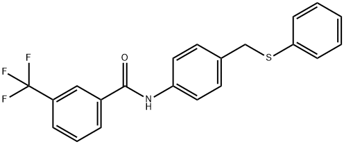 N-(4-[(PHENYLSULFANYL)METHYL]PHENYL)-3-(TRIFLUOROMETHYL)BENZENECARBOXAMIDE Struktur