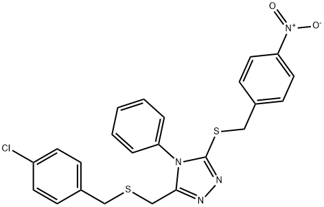 3-([(4-CHLOROBENZYL)SULFANYL]METHYL)-5-[(4-NITROBENZYL)SULFANYL]-4-PHENYL-4H-1,2,4-TRIAZOLE Struktur