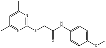 2-[(4,6-DIMETHYL-2-PYRIMIDINYL)SULFANYL]-N-(4-METHOXYPHENYL)ACETAMIDE Struktur