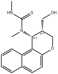 N-[2-(HYDROXYMETHYL)-2,3-DIHYDRO-1H-BENZO[F]CHROMEN-1-YL]-N,N'-DIMETHYLTHIOUREA Struktur