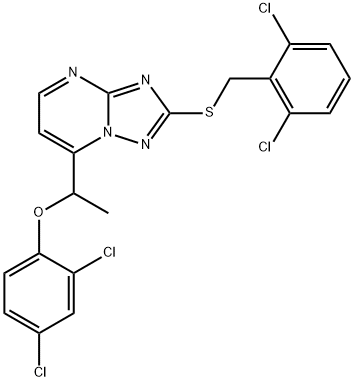 1-(2-[(2,6-DICHLOROBENZYL)SULFANYL][1,2,4]TRIAZOLO[1,5-A]PYRIMIDIN-7-YL)ETHYL 2,4-DICHLOROPHENYL ETHER Struktur