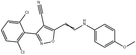 3-(2,6-DICHLOROPHENYL)-5-[2-(4-METHOXYANILINO)VINYL]-4-ISOXAZOLECARBONITRILE Struktur