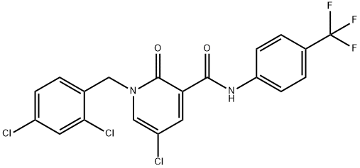 5-CHLORO-1-(2,4-DICHLOROBENZYL)-2-OXO-N-[4-(TRIFLUOROMETHYL)PHENYL]-1,2-DIHYDRO-3-PYRIDINECARBOXAMIDE Struktur