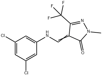 4-[(3,5-DICHLOROANILINO)METHYLENE]-2-METHYL-5-(TRIFLUOROMETHYL)-2,4-DIHYDRO-3H-PYRAZOL-3-ONE Struktur