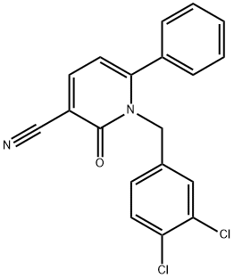 1-(3,4-DICHLOROBENZYL)-2-OXO-6-PHENYL-1,2-DIHYDRO-3-PYRIDINECARBONITRILE Struktur