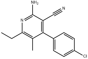 2-AMINO-4-(4-CHLOROPHENYL)-6-ETHYL-5-METHYLNICOTINONITRILE Struktur