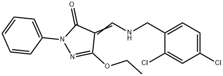 4-([(2,4-DICHLOROBENZYL)AMINO]METHYLENE)-5-ETHOXY-2-PHENYL-2,4-DIHYDRO-3H-PYRAZOL-3-ONE Struktur