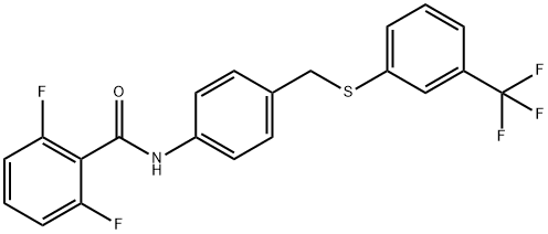 2,6-DIFLUORO-N-[4-(([3-(TRIFLUOROMETHYL)PHENYL]SULFANYL)METHYL)PHENYL]BENZENECARBOXAMIDE Struktur