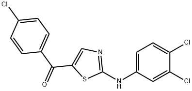 (4-CHLOROPHENYL)[2-(3,4-DICHLOROANILINO)-1,3-THIAZOL-5-YL]METHANONE Struktur