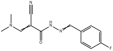 2-CYANO-3-(DIMETHYLAMINO)-N'-[(4-FLUOROPHENYL)METHYLENE]ACRYLOHYDRAZIDE Struktur