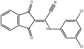 2-((3,5-DICHLOROPHENYL)AMINO)-2-(1,3-DIOXOINDAN-2-YLIDENE)ETHANENITRILE Struktur