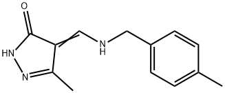 5-METHYL-4-([(4-METHYLBENZYL)AMINO]METHYLENE)-2,4-DIHYDRO-3H-PYRAZOL-3-ONE Struktur