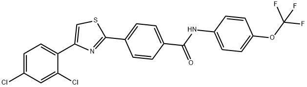 4-[4-(2,4-DICHLOROPHENYL)-1,3-THIAZOL-2-YL]-N-[4-(TRIFLUOROMETHOXY)PHENYL]BENZENECARBOXAMIDE Struktur