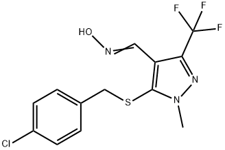 5-[(4-CHLOROBENZYL)SULFANYL]-1-METHYL-3-(TRIFLUOROMETHYL)-1H-PYRAZOLE-4-CARBALDEHYDE OXIME Struktur