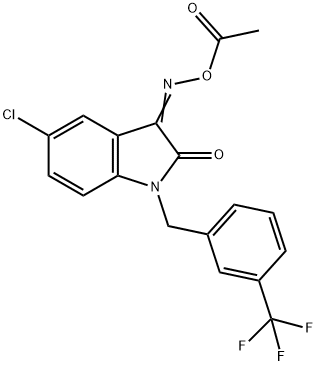 3-[(ACETYLOXY)IMINO]-5-CHLORO-1-[3-(TRIFLUOROMETHYL)BENZYL]-1,3-DIHYDRO-2H-INDOL-2-ONE Struktur