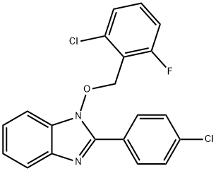 1-[(2-CHLORO-6-FLUOROBENZYL)OXY]-2-(4-CHLOROPHENYL)-1H-1,3-BENZIMIDAZOLE Struktur