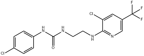 N-(4-CHLOROPHENYL)-N'-(2-([3-CHLORO-5-(TRIFLUOROMETHYL)-2-PYRIDINYL]AMINO)ETHYL)UREA Struktur