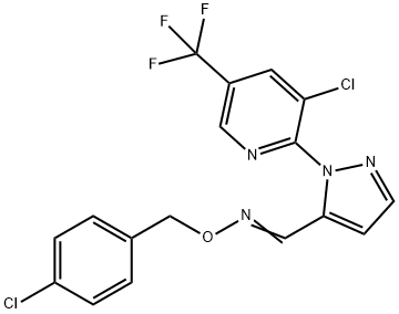 1-[3-CHLORO-5-(TRIFLUOROMETHYL)-2-PYRIDINYL]-1H-PYRAZOLE-5-CARBALDEHYDE O-(4-CHLOROBENZYL)OXIME Struktur