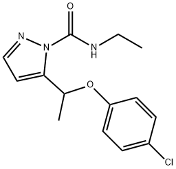 5-[1-(4-CHLOROPHENOXY)ETHYL]-N-ETHYL-1H-PYRAZOLE-1-CARBOXAMIDE Struktur