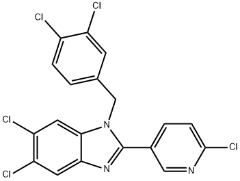 5,6-DICHLORO-2-(6-CHLORO-3-PYRIDINYL)-1-(3,4-DICHLOROBENZYL)-1H-1,3-BENZIMIDAZOLE Struktur