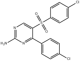 4-(4-CHLOROPHENYL)-5-[(4-CHLOROPHENYL)SULFONYL]-2-PYRIMIDINAMINE Struktur