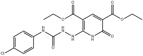 DIETHYL 6-(2-[(4-CHLOROANILINO)CARBONYL]HYDRAZINO)-2-OXO-1,2-DIHYDRO-3,5-PYRIDINEDICARBOXYLATE Struktur