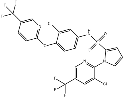 1-[3-CHLORO-5-(TRIFLUOROMETHYL)-2-PYRIDINYL]-N-(3-CHLORO-4-([5-(TRIFLUOROMETHYL)-2-PYRIDINYL]OXY)PHENYL)-1H-PYRROLE-2-SULFONAMIDE Struktur