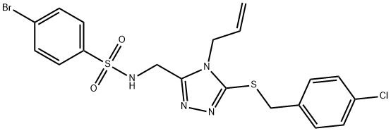 N-((4-ALLYL-5-[(4-CHLOROBENZYL)SULFANYL]-4H-1,2,4-TRIAZOL-3-YL)METHYL)-4-BROMOBENZENESULFONAMIDE Struktur