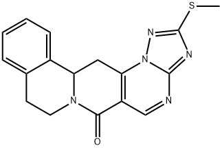 2-(METHYLSULFANYL)-8,9,13B,14-TETRAHYDRO-6H-[1,2,4]TRIAZOLO[5'',1'':2',3']PYRIMIDO[4',5':4,5]PYRIDO[2,1-A]ISOQUINOLIN-6-ONE Struktur