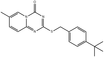 2-([4-(TERT-BUTYL)BENZYL]SULFANYL)-7-METHYL-4H-PYRIDO[1,2-A][1,3,5]TRIAZIN-4-ONE Struktur